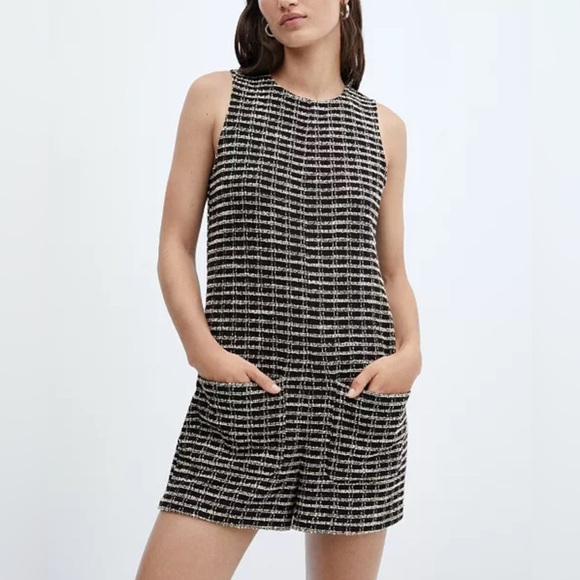 MANGO
Women's Pocket Detail Short Tweed Jumpsuit Size Medium - Picture 1 of 15